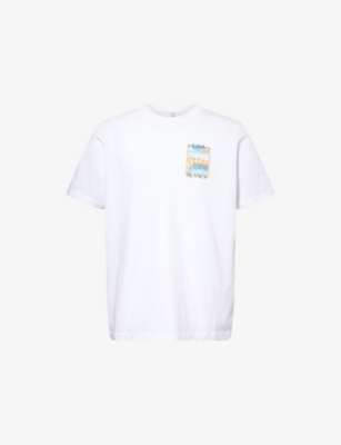 CASABLANCA: Surreal Pool Crewneck Cotton-Jersey T-Shirt