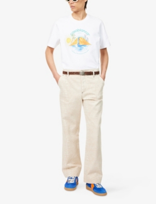 CASABLANCA: Oasis Crewneck Cotton-Jersey T-Shirt