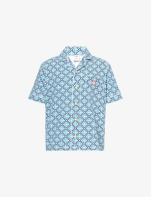 CASABLANCA: Towelling Monogram Stretch-Cotton Blend Shirt