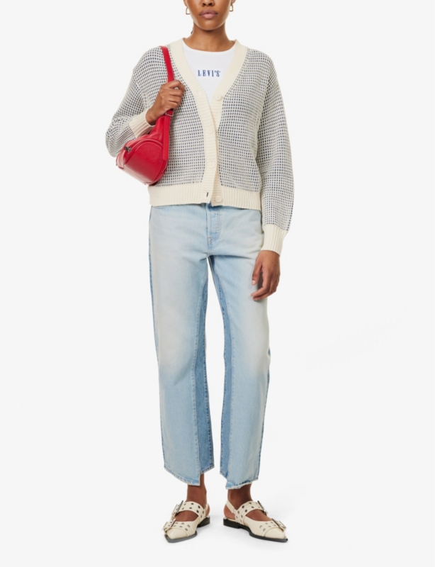 Snowflake V-Neck Cotton-Blend Cardigan