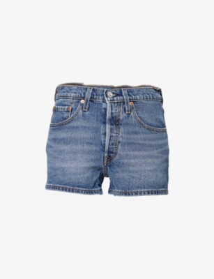 LEVIS: 501 High-Rise Stretch-Denim ShortS