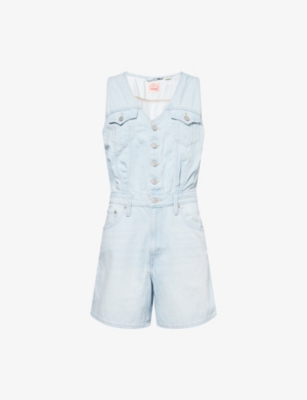 Shop Levi's Womens Rom Com Sleeveless V-neck Denim Playsuit