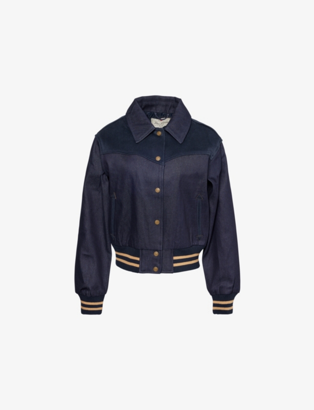 Lennox Varsity Two-Jetted-Pockets Regular-Fit Denim Jacket