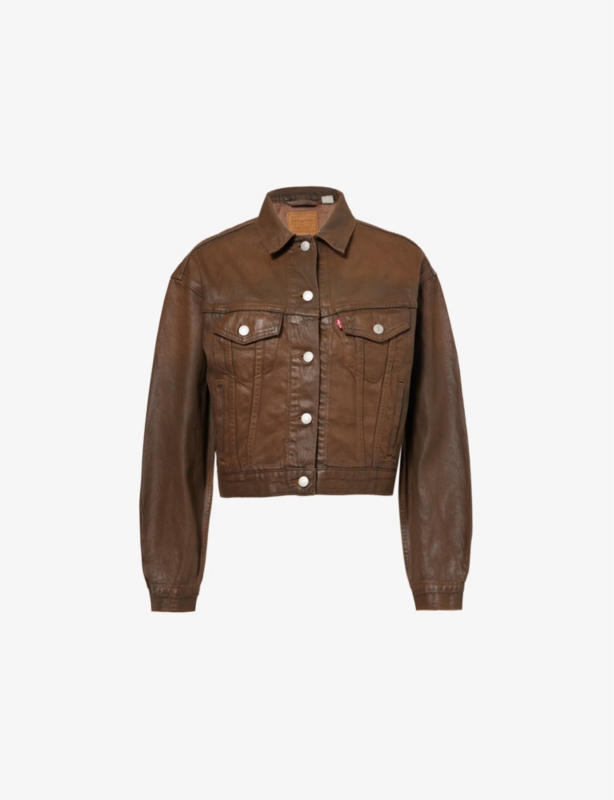 Shrunken 90s Waxed Denim Trucker Jacket