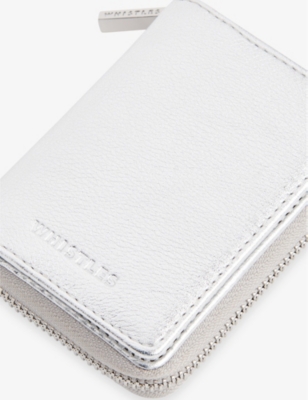 Whistles Omens  Koa Compact Leather Purs In Silver