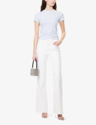 GOOD AMERICAN: Regular-fit flared-leg stretch-denim jeans