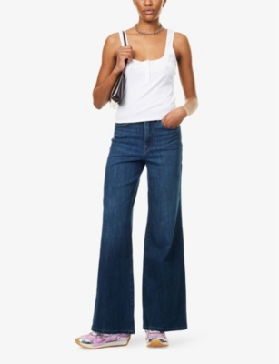 Good American Womens Indigo977 Good Waist Palazzo Stretch-denim Jeans In Indigo977