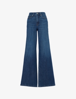 Good American Womens Indigo977 Good Waist Palazzo Stretch-denim Jeans In Indigo977