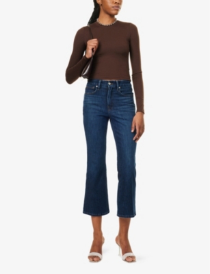 Good American Womens Good Legs Crop Mini Boot Stretch-denim Jeans Indigo977 In Indigo977