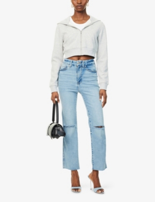GOOD AMERICAN: Curve straight-leg cotton-blend jeans