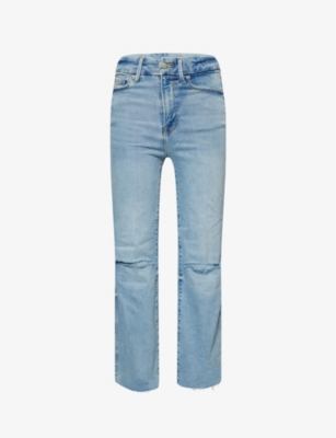 GOOD AMERICAN: Curve straight-leg cotton-blend jeans