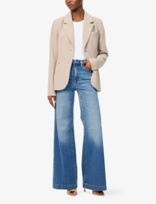 GOOD AMERICAN: Palazzo wide-leg cotton-blend jeans