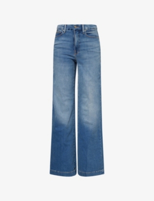 GOOD AMERICAN: Palazzo wide-leg cotton-blend jeans