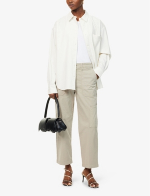 GOOD AMERICAN: Cargo cropped-length cotton-twill trousers
