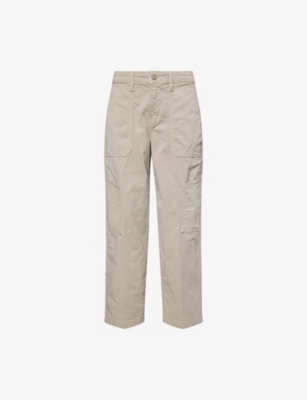GOOD AMERICAN: Cargo cropped-length cotton-twill trousers