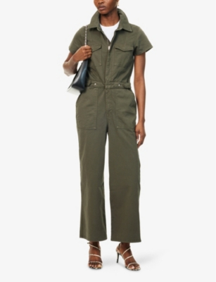 GOOD AMERICAN: Palazzo wide-leg denim jumpsuit