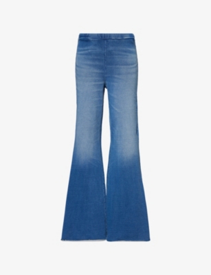 GOOD AMERICAN: Jeanius Flare Drawstring Cotton-Jersey Jogging Bottoms