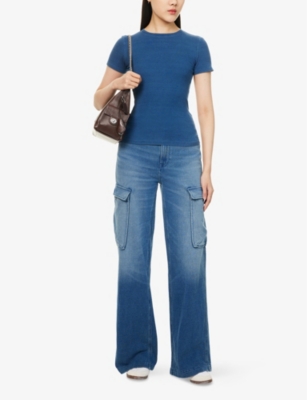 GOOD AMERICAN: Jeanius Good Skate Cargo Cotton-Jersey Stretch Jeans