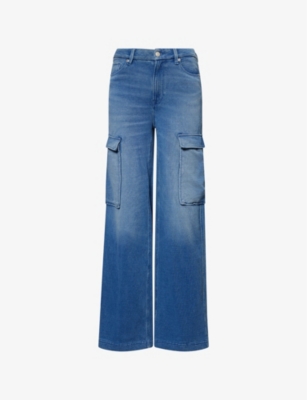GOOD AMERICAN: Jeanius Good Skate Cargo Cotton-Jersey Stretch Jeans