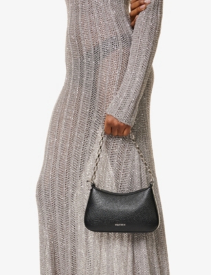 MCQUEEN: Crossbar Leather Mini Shoulder Bag
