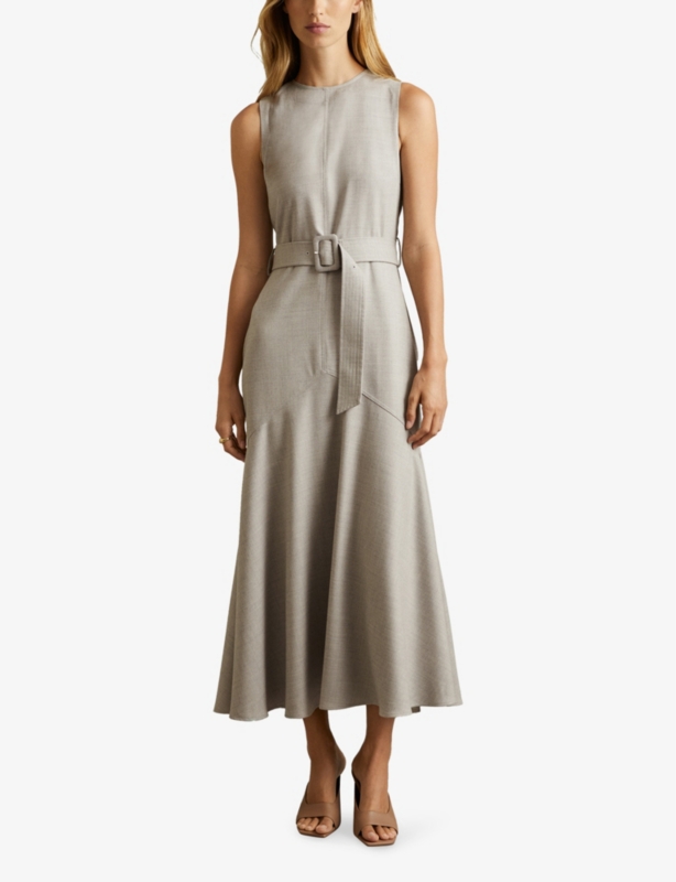 Danni Flared-Hem Cotton-Blend Midi Dress