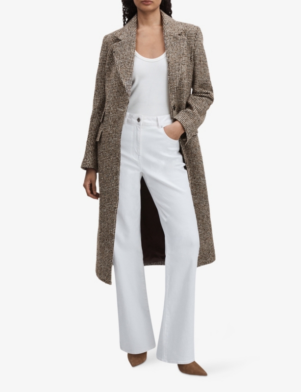 Kai Houndstooth Check-Pattern Wool-Blend Coat