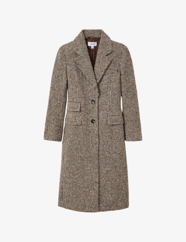 Kai Houndstooth Check-Pattern Wool-Blend Coat