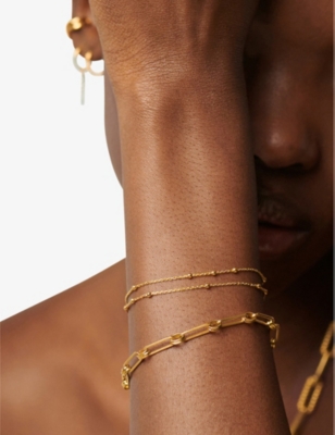 Missoma Womens 18ct Yellow Gold-plated Vermeil 925 Sterling-silver Huggie Earrings And Bracelet Set - 2 Item In Gold
