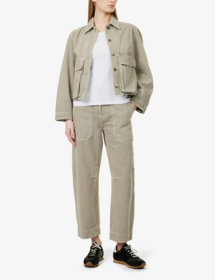 ME AND EM: Engineered Patch-Pockets Wide-Leg High-Rise Denim Jeans