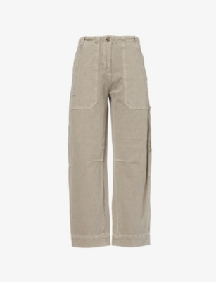 ME AND EM: Engineered Patch-Pockets Wide-Leg High-Rise Denim Jeans