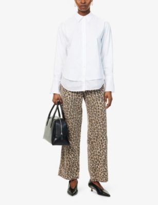 ME AND EM: Regular-fit reversible cotton-voile shirt