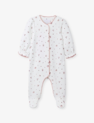 THE LITTLE WHITE COMPANY: Minnie Floral-Print Quilted Cotton-Blend Babygrow 0-24 Months
