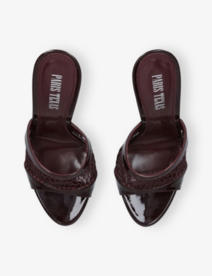 Paris Texas Womens Wine Lidia Patent-leather Heeled Mules Eur 36 / 3 Uk