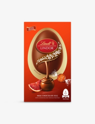 LINDT: Lindor Milk Chocolate Egg with Blood Orange Truffles 260g