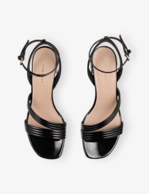 LK BENNETT: Etta Patent Faux-Leather Heeled Sandals