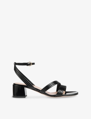 LK BENNETT: Etta Patent Faux-Leather Heeled Sandals