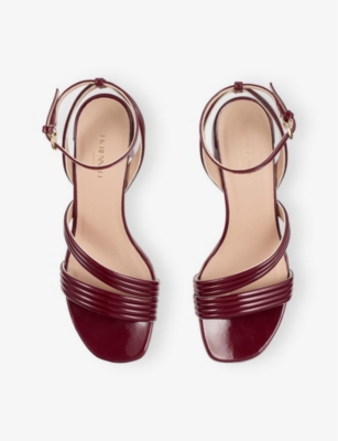 LK BENNETT: Etta Patent Faux-Leather Heeled Sandals