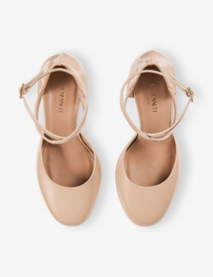 Lk Bennett Womens Adaline Patent-leather Heeled Court Shoes Nat-nud In Nat-nude