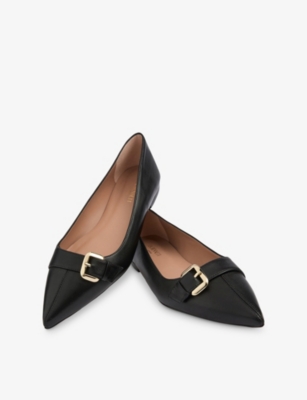 Lk Bennett Tory Oloid Pointed Toe Flat In Bla-black