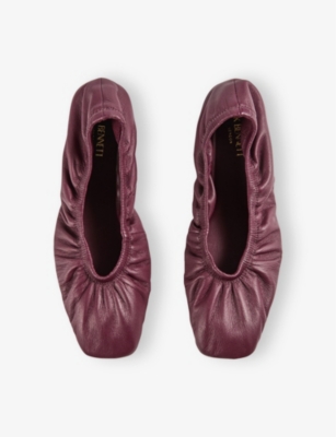 LK BENNETT: Tayla Folded Leather Ballet Flats