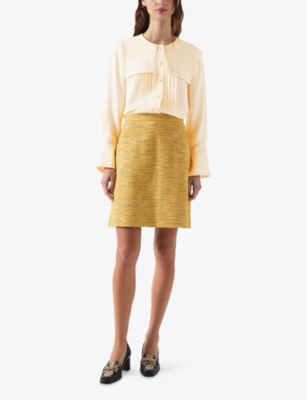 LK BENNETT: Olive Long-Sleeve Woven Blouse