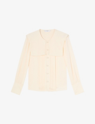 LK BENNETT: Olive Long-Sleeve Woven Blouse