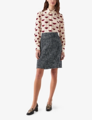 LK BENNETT: Suzie Tweed-Textured Cotton-Blend Mini Skirt