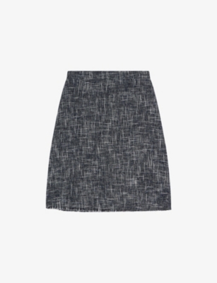 LK BENNETT: Suzie Tweed-Textured Cotton-Blend Mini Skirt