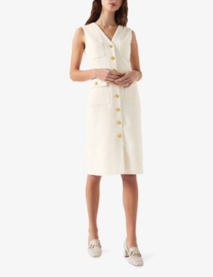 Lk Bennett Vita Sleeveless Tweed Dress In Cre-cream