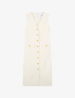 Lk Bennett Vita Sleeveless Tweed Dress In Cre-cream