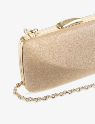 Lk Bennett Womens Charlotte Glittered Clutch Bag Gol-champagn In Gol-champagne