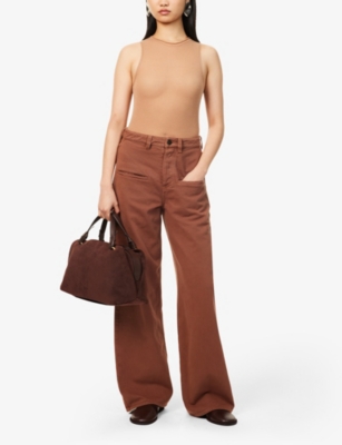 UMA WANG: Round-Neck Sleeveless Cotton-Blend Bodysuit