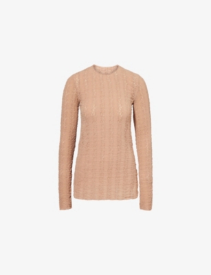 Shop Uma Wang Omens Rose Teresa Embroidered Stretch-woven Top