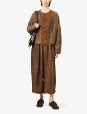 UMA WANG: Klarke Geometric-Pattern Woven Jacket
